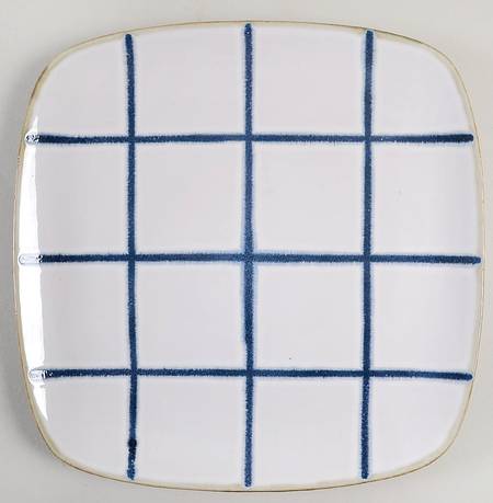 Squares Blue Square Dinner Plate