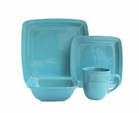 Madelyn Square Teal Green Square Dinner Plate