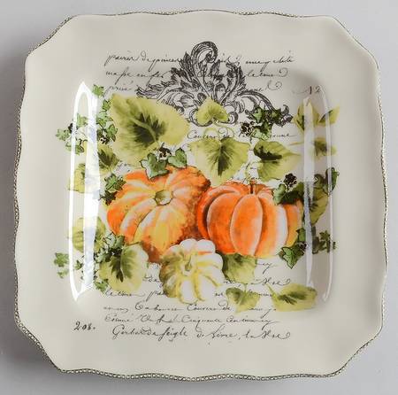 Pumpkin Patch Square Salad Plate