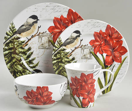 Winter Cheer Bird 4 Piece Place Setting
