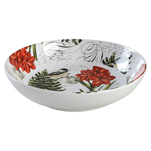 Winter Cheer Bird 10" Round Serving Bowl