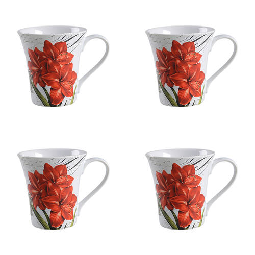 Winter Cheer Bird Mug - Set of 4