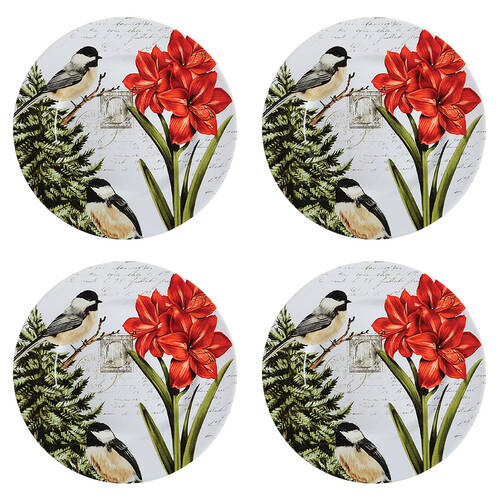 Winter Cheer Bird Dinner Plate - Set of 4