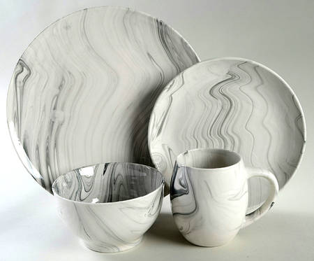 Marble Gray 4 Piece Place Setting