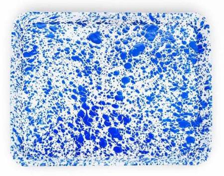 Splatterware Blue 16'' Rectangular Tray