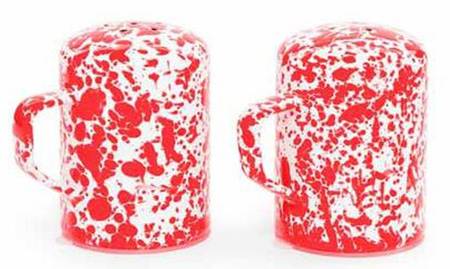 Splatterware Red Stove Top Salt & Pepper Set