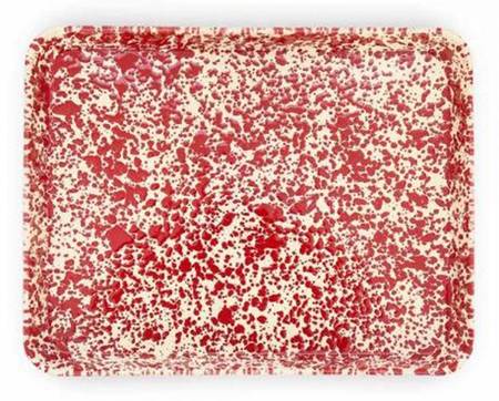 Splatterware Burgundy 16'' Rectangular Tray
