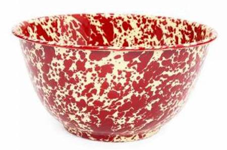 Splatterware Burgundy 10" Large Salad Serving Bowl