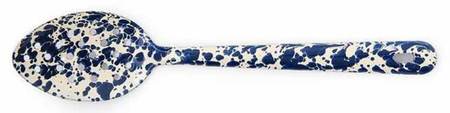 Splatterware Navy Pierced Serving Spoon