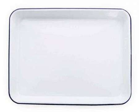 Vintage Solid Blue Rectangular Tray 11"