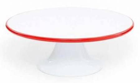 Vintage Solid Red 11" Diameter Pedestal Cake Stand