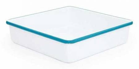Vintage Solid Turquoise 9" Square Baker