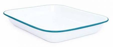 Vintage Solid Turquoise 13" Rectangular Roaster