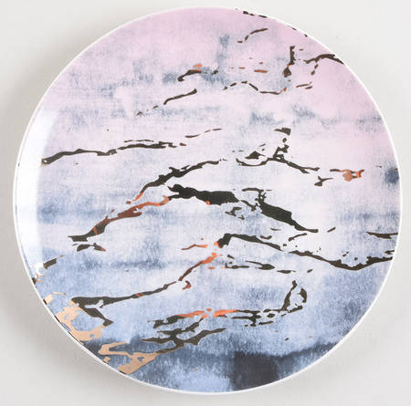 Marble Purple and Gold Salad Plate