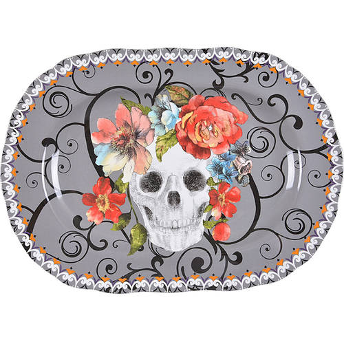 Marbella Skull Multicolor 14" Oval Serving Platter