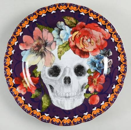 Marbella Skull Multicolor Salad Plate