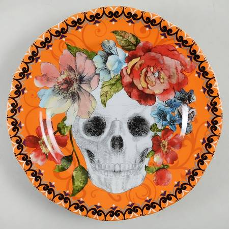 Marbella Skull Multicolor Salad Plate