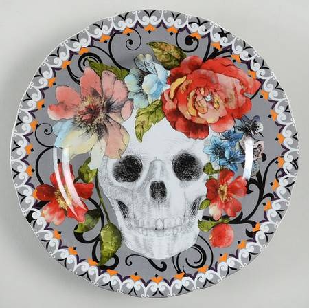 Marbella Skull Multicolor Salad Plate