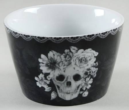 Marbella Skull Black and White Individual Appetizer Bowl