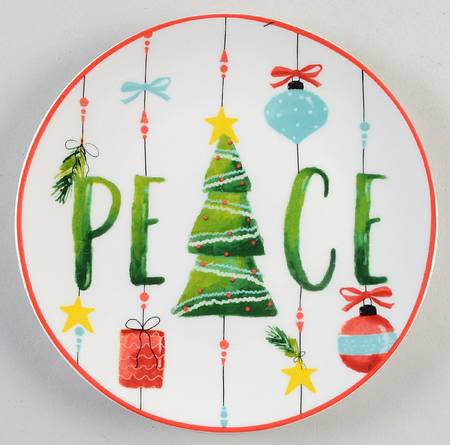 Ornaments Peppermint Salad Plate