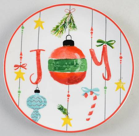 Ornaments Peppermint Salad Plate