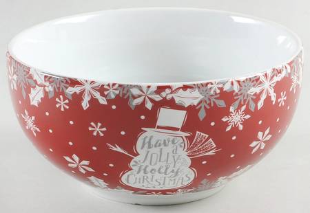 Winter Cheer Snowman Text Soup/Cereal Bowl
