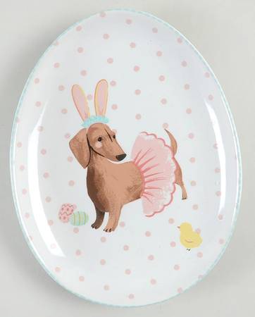 Easter Pups 6" Oval Appetizer Plate