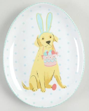 Easter Pups 6" Oval Appetizer Plate