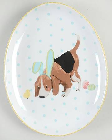 Easter Pups 6" Oval Appetizer Plate