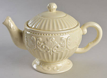 Baroque Ivory Teapot & Lid