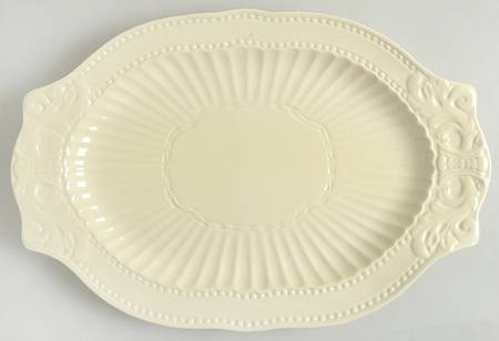 Baroque Ivory 16" Oval Serving Platter