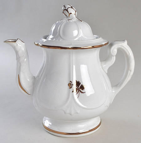 Tea Leaf (Embossed Fan) Coffee Pot & Lid