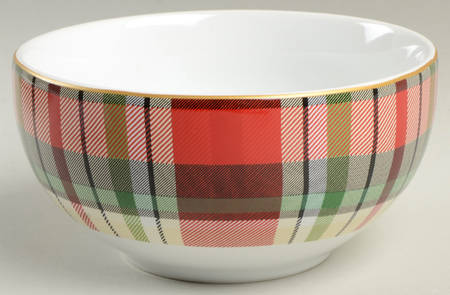 Holiday Small Plaid Soup/Cereal Bowl