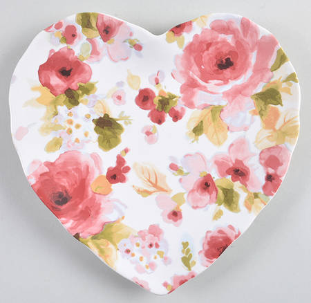 Aurora Floral Heart Shape Salad Plate