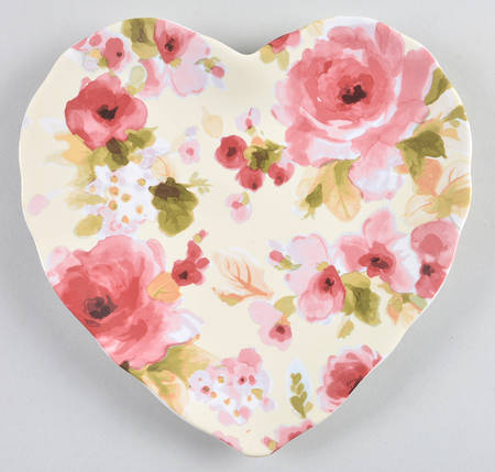 Aurora Floral Heart Shape Salad Plate