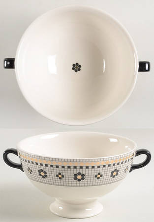 Bistro Tile Individual Handled Soup Bowl