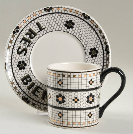 Bistro Tile Espresso Cup and Saucer Set
