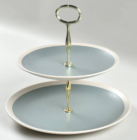 Serenity Green 6 5/8"-10"  2 Tiered Serving Tray (Dp, Sp) HC
