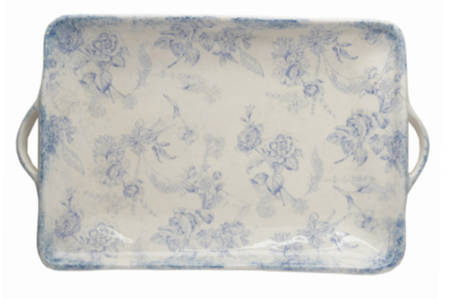 Giulietta Blue 17" Rectangular Handled Tray