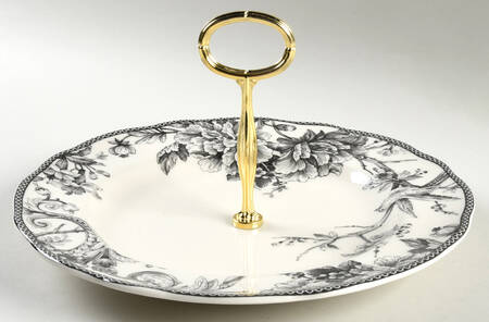 Adelaide Black Round Serving Plate with Center Handle (Dp) Hc