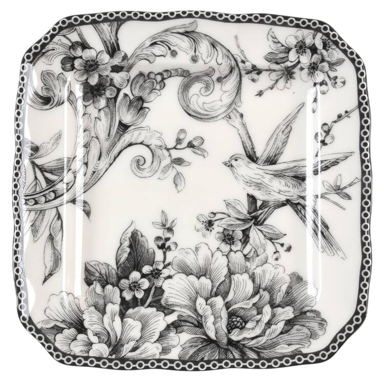 Adelaide Black Square Appetizer Plate