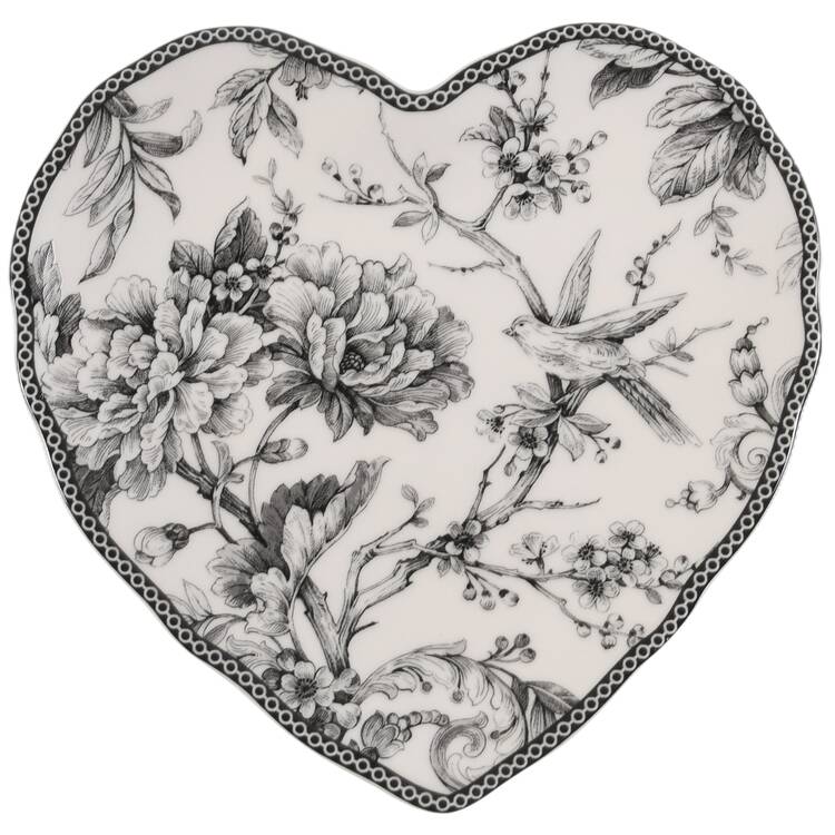 Adelaide Black Heart Shaped Plate