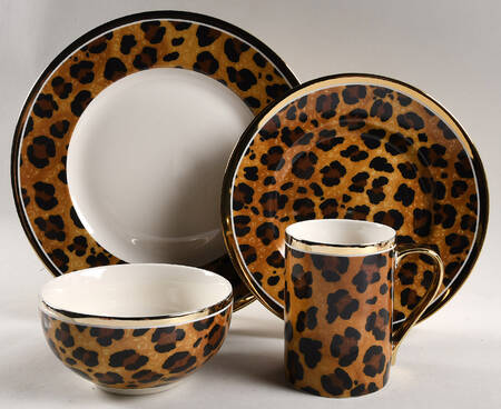 Serengeti Leopard 4 Piece Place Setting
