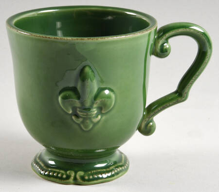 Fleur de Lis Green Mug