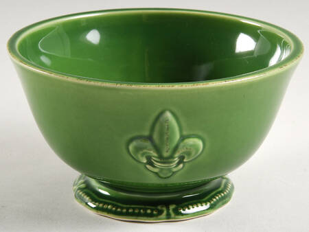 Fleur de Lis Green Soup/Cereal Bowl