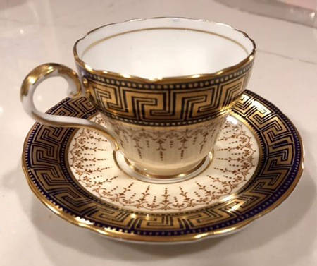 7593 Blue Footed Demitasse Cup & Saucer Set