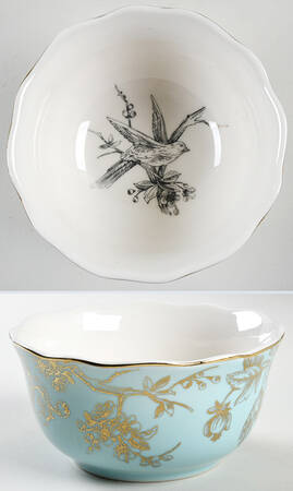 Adelaide Turquoise Gold Coupe Cereal Bowl