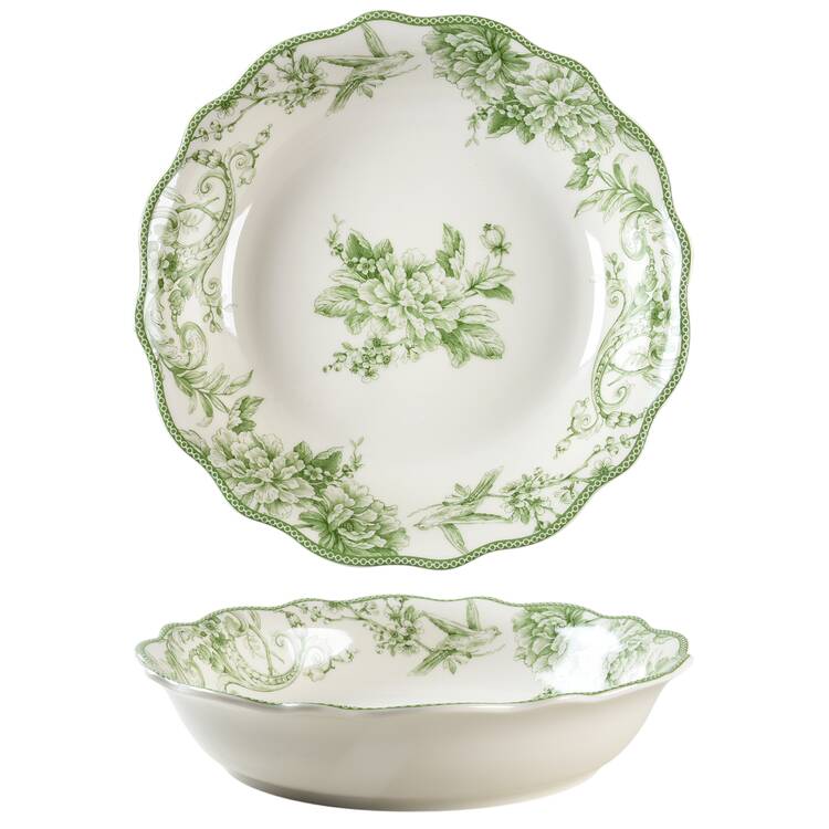 Adelaide Moss Green 13" Pasta Serving Bowl