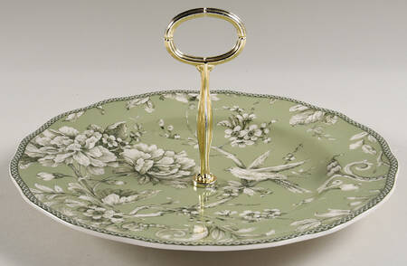 Adelaide Sage Round Serving Plate with Center Handle (Dp) Hc