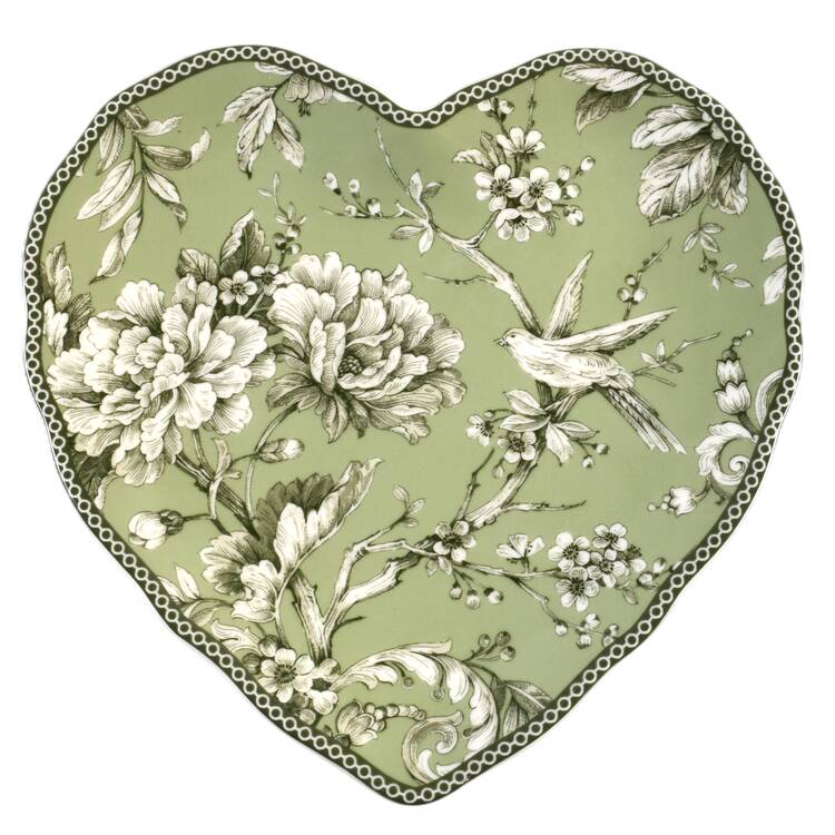 Adelaide Sage Heart Shaped Plate